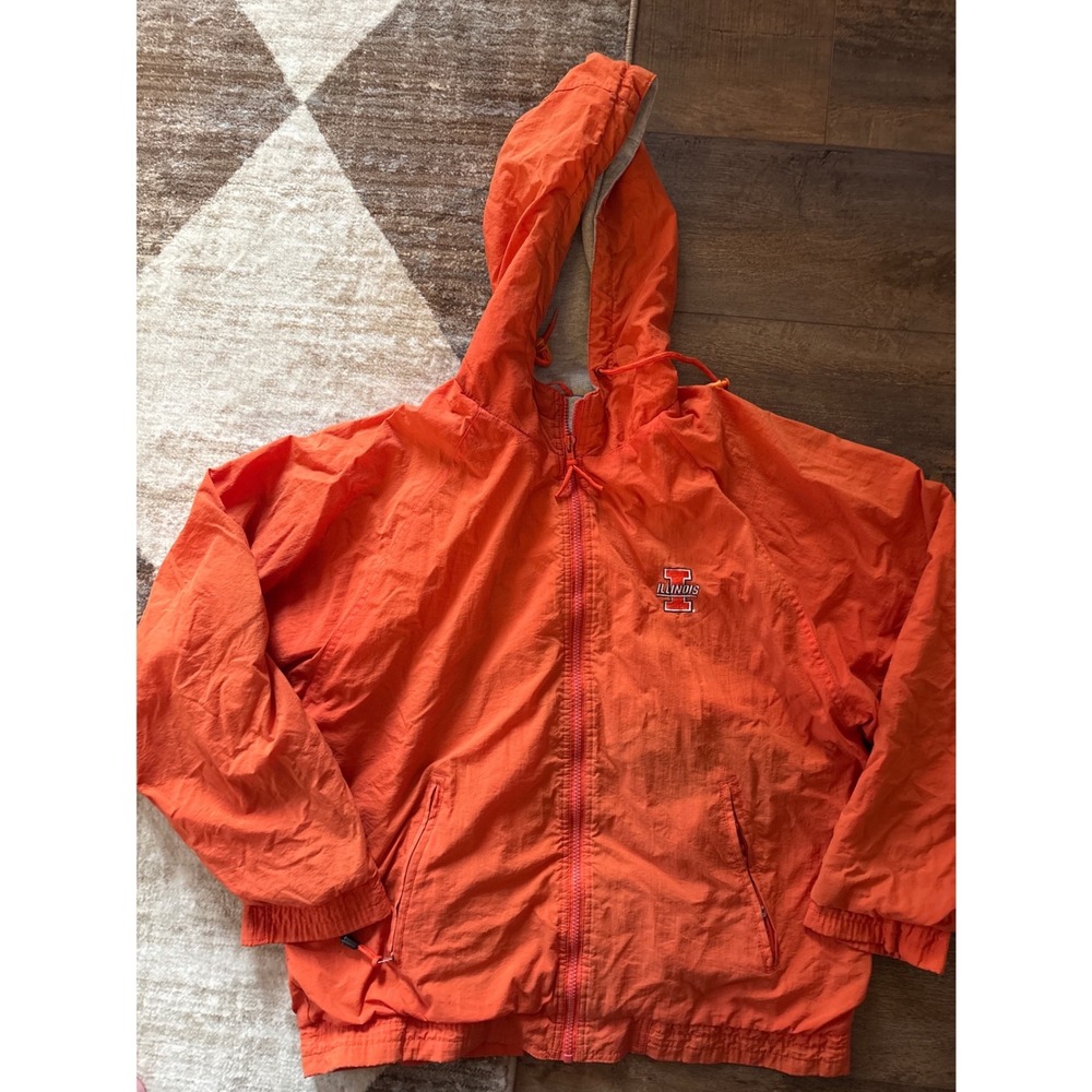 Weatherproof Illinois Fighting Illini Windbreaker Jacket Orange Small 
VTG